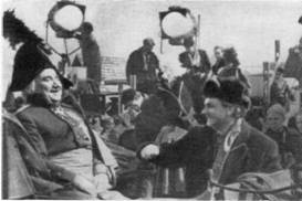 Б.Е, Захава и С.Ф. Бондарчук на съемках фильма «Война и мир»